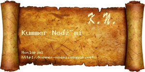 Kummer Noémi névjegykártya