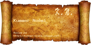 Kummer Noémi névjegykártya